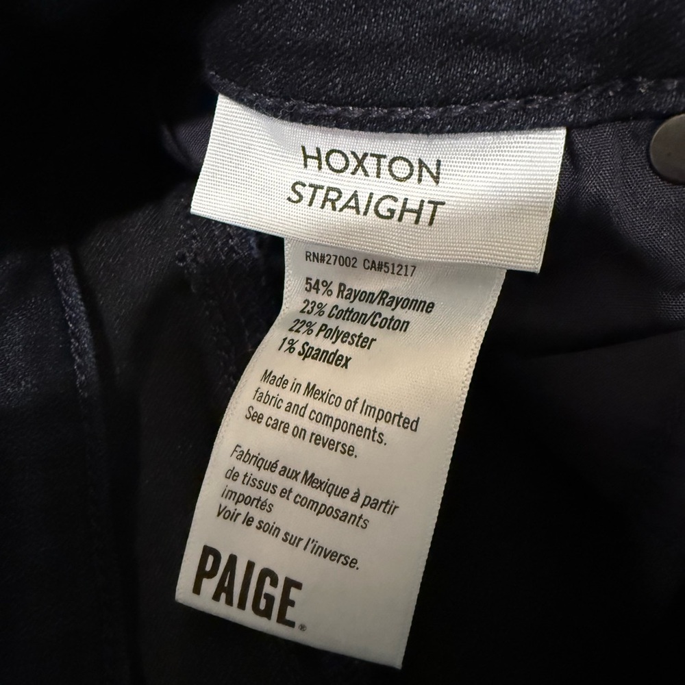 PAIGE Hoxton Straight Dark Wash Jeans Size 29 - Picture 2 of 4